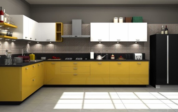 L-shaped kitchen